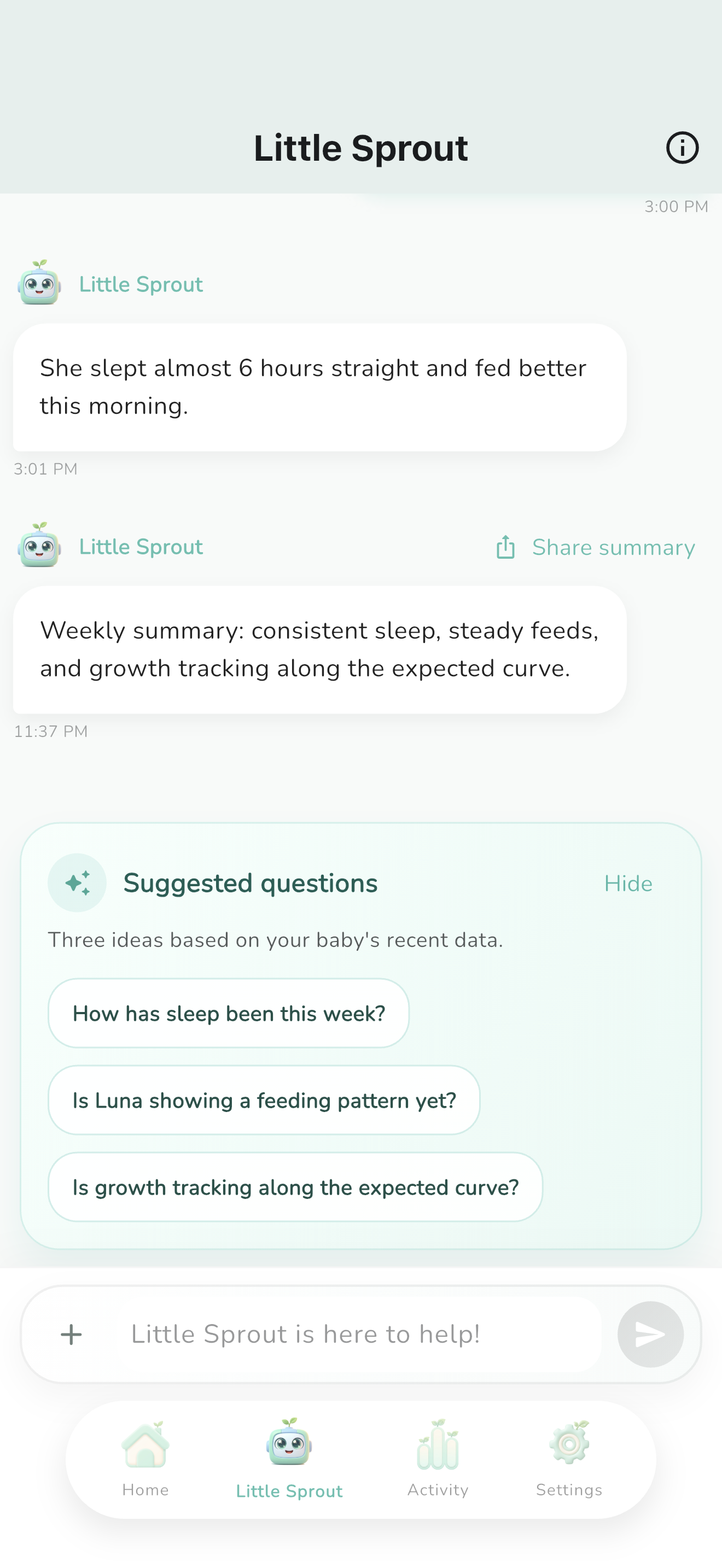 Little Sprout AI assistant